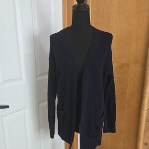 MAX & MIA Navy Open-Front Ribbed Cardigan with Pockets